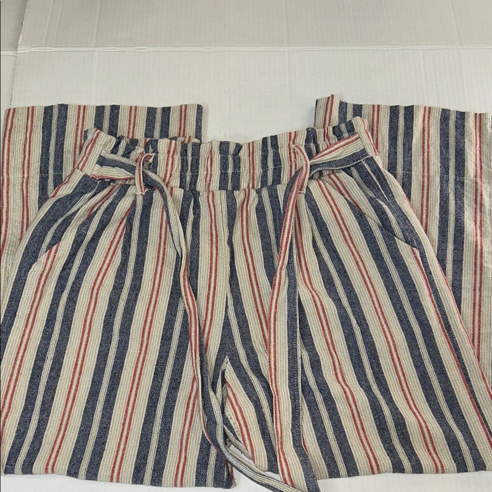 Knox Rose Striped Wide Leg Pants - Red, Blue, Cream